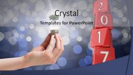  Presentation with glowing light bulb light bulb - PPT layouts enhanced with hand holding environmental light bulb against glowing background background and a light gray colored foreground