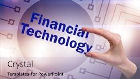  Presentation with fintech financial technology - Slides having hand-holding-financial-technology-fintech background and a light blue colored foreground