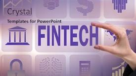  Presentation with fintech financial technology - PPT theme featuring hand-holding-financial-technology-fintech background and a light blue colored foreground