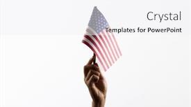  Presentation with memorial day - Theme consisting of hand-holding-flag-pole background and a white colored foreground