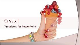  Presentation with wafer - Presentation design consisting of hand holding fresh berries in wafer background and a lemonade colored foreground