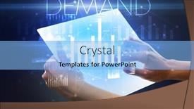  Presentation with futuristic - Colorful presentation theme enhanced with hand-holding-futuristic-tablet backdrop and a light blue colored foreground