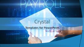  Presentation with payroll - Amazing presentation having hand-holding-futuristic-tablet backdrop and a light blue colored foreground