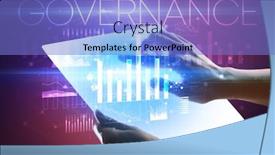  Presentation with governance - Presentation theme with hand-holding-futuristic-tablet background and a light blue colored foreground
