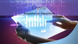  Presentation with business experience - Amazing theme having hand-holding-futuristic-tablet backdrop and a light blue colored foreground