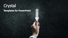  Presentation with trophy award hand holding - Audience pleasing slide set consisting of hand holding glass light bulb backdrop and a wine colored foreground