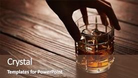  Presentation with whiskey - Cool new PPT theme with hand holding glass of whiskey backdrop and a tawny brown colored foreground