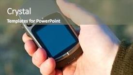  Presentation with gps - Cool new presentation design with field scouitng - hand holding gps navigator backdrop and a gray colored foreground