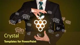  Presentation with food delivery - Theme enhanced with hand-holding-grape-icon-healthy background and a tawny brown colored foreground