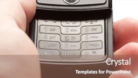  Presentation with cell - Presentation theme with hand holding grey cell phone background and a  colored foreground