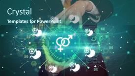  Presentation with healthcare - Presentation consisting of hand-holding-healthcare-icons-concept background and a ocean colored foreground