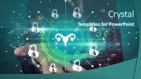  Presentation with healthcare - PPT theme featuring hand-holding-healthcare-icons-concept background and a  colored foreground