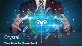  Presentation with healthcare - Presentation theme featuring hand-holding-healthcare-icons-concept background and a ocean colored foreground