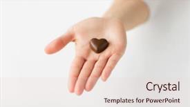  Presentation with confectionery - Audience pleasing slide deck consisting of hand holding heart shape backdrop and a lemonade colored foreground