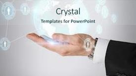  Presentation with business networking - Audience pleasing PPT theme consisting of elegant suit drawing helmet satellite backdrop and a dark gray colored foreground