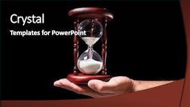  Presentation with black wedding holding hands - Amazing presentation theme having hand holding hourglass over black backdrop and a black colored foreground