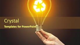  Presentation with bulb - Audience pleasing presentation design consisting of hand holding light bulb on dark background new eco idea concept backdrop and a tawny brown colored foreground