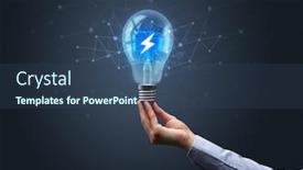  Presentation with light bulb - Cool new PPT layouts with hand holding light bulb on dark background networking idea concept backdrop and a ocean colored foreground