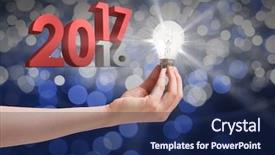  Presentation with energy efficiency - Amazing PPT layouts having hand holding light bulb backdrop and a navy blue colored foreground