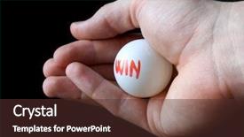  Presentation with lottery ball - Audience pleasing presentation design consisting of hand holding lottery ball isolated backdrop and a tawny brown colored foreground