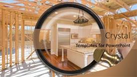  Presentation with glass construction - Amazing presentation design having hand-holding-magnifying-glass-revealing backdrop and a coral colored foreground