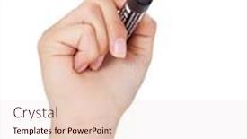  Presentation with marker - Theme enhanced with hand-holding-marker background and a lemonade colored foreground