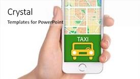  Presentation with mobile network - Slide deck featuring hand holding mobile smart phone background and a white colored foreground