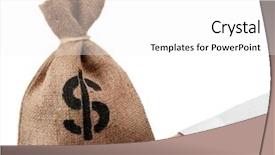  Presentation with bag - Slides featuring hand holding money bag isolated background and a white colored foreground