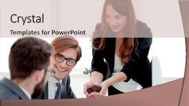  Presentation with sprout - PPT layouts consisting of hand holding new employee - business team is looking background and a soft green colored foreground