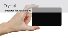  Presentation with credit card - Presentation consisting of hand-holding-out-a-credit background and a light gray colored foreground