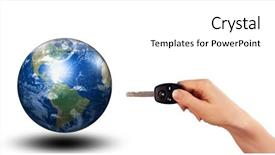  Presentation with key education - Audience pleasing PPT theme consisting of hand holding out the keys backdrop and a white colored foreground