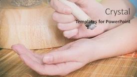  Presentation with professional - Colorful theme enhanced with hand-holding-professional-moxa-stick backdrop and a lemonade colored foreground