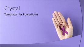  Presentation with pancreatic cancer - PPT layouts with hand-holding-purple-pancreatic-cancer background and a light blue colored foreground