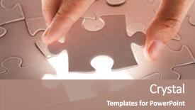  Presentation with hand holding puzzle piece - Audience pleasing presentation consisting of hand holding puzzle piece backdrop and a coral colored foreground