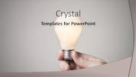  Presentation with shining light - Colorful slide deck enhanced with hand holding shining light bulb backdrop and a light gray colored foreground