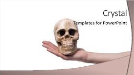  Presentation with skull - Amazing presentation theme having hand holding skull isolated backdrop and a white colored foreground