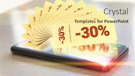  Presentation with mobile application - Slide deck consisting of hand-holding-smart-phone background and a blonde colored foreground