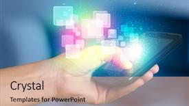  Presentation with smart phone apps - Slides with hand holding smart phone background and a lemonade colored foreground