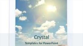  Presentation with cloud computing - Amazing presentation theme having hand holding tablet pc with sky in screen cloud computing concept backdrop and a light blue colored foreground