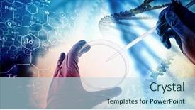  Presentation with human body science 3d - Cool new PPT theme with hand holding test tube science backdrop and a sky blue colored foreground