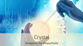  Presentation with science abstract - Slide deck featuring hand holding test tube science background and a cream colored foreground