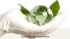  Presentation with hand holding earth - Amazing presentation theme having hand holding the green earth isolated backdrop and a lemonade colored foreground