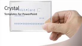  Presentation with smart card - Colorful PPT theme enhanced with hand holding transparent credit card backdrop and a white colored foreground