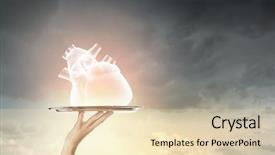  Presentation with human heart - Amazing slide set having hand holding tray with human heart sign backdrop and a lemonade colored foreground
