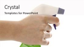  Presentation with spray - PPT layouts featuring hand holding trigger of spray background and a  colored foreground