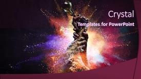  Presentation with gold trophy - Slide set consisting of hand-holding-up-a-gold background and a wine colored foreground