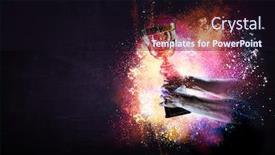  Presentation with gold trophy - Slide deck featuring hand-holding-up-a-gold background and a wine colored foreground