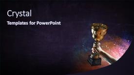  Presentation with gold trophy - Amazing presentation having hand-holding-up-a-gold backdrop and a wine colored foreground