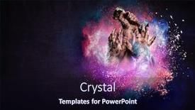  Presentation with gold trophy - Presentation theme having hand-holding-up-a-gold background and a wine colored foreground