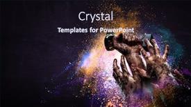  Presentation with gold trophy - Audience pleasing PPT theme consisting of hand-holding-up-a-gold backdrop and a wine colored foreground